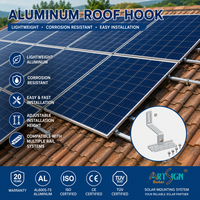 Crochet de fixation solaire réglable en aluminium Art Sign AL6005-T5 pour montage sur toit en tuiles |   Système de support de montage universel pour panneaux solaires