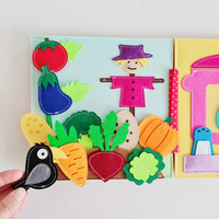 Livre sensoriel Montessori en feutre sur le thème de la ferme, éco-responsable et éducatif, pour les tout-petits et les enfants
