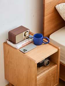 Demi maison nordique cerisier bois moderne lit côté armoire hôtel japonais meubles chambre table de nuit chevet stockage appartement - Product Image 3