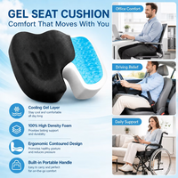 Coussin de siège en gel à mémoire de forme orthopédique épais, antidérapant, rafraîchissant, portable, personnalisé, pour le bureau et la maison – Vente chaude en usine