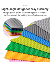 28*56 ángulo recto de un solo lado 45*23 CM figura MOC partículas pequeñas Micro ladrillos juguete de plástico pantalla bloque de construcción placa base