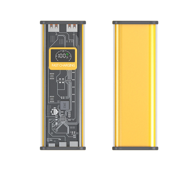 Large Capacity Transparent Power Bank 20000mah Built in Cable 20w Fast Charging Transparent Power Bank