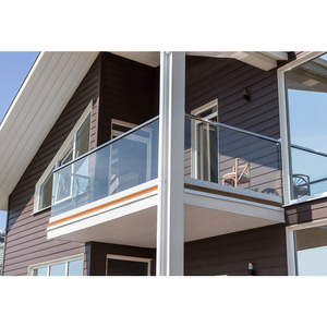 Garde-corps en verre en aluminium pour extérieur avec balustrades en verre trempé de sécurité pour balcon, garde-corps de sol monté pour escalier - Product Image 3
