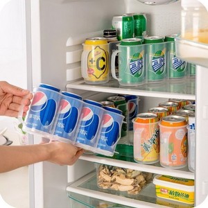 Plastic Refrigerator Beverage Storage <b>Rack</b> 4 Compartment With Handle For Sorting <b>Drinks</b> And Daily Necessities - Product Image 1