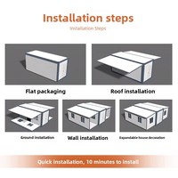 Maison conteneur pliable et extensible à double aile de 20 et 40 pieds, préfabriquée, portable, en panneaux sandwich d'acier pour habitation