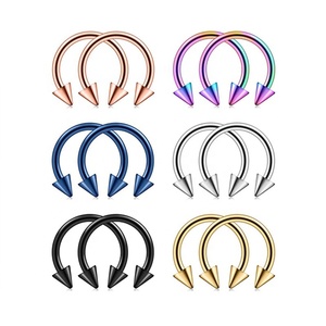 Piercing para el cuerpo de acero inoxidable 316, joyería con puntas de herradura, anillos para el tabique de la nariz, barra curva en forma de C, anillo para trago de oreja - Product Image 4