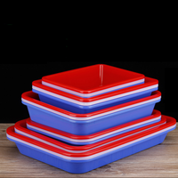 Nouveau pas cher 9 "/10"/11.5 "blanc/rouge/bleu rectangulaire PP plateau de service alimentaire pour Restaurant