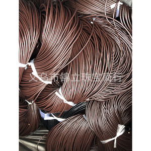 Cowhide Round <b>Rope</b> 1.5mm 2.0mm Black Brown Braided Leather Cord For Jewelry Beading Necklace <b>Bracelet</b> Making Supplies - Product Image 4