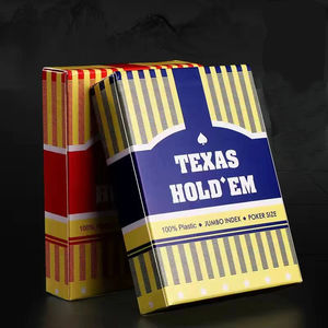 2025 Blauw Rood Spel Waterdichte Duurzame Opvouwbare Weerstand Custom Pvc Poker Plastic Texas Hold 'Em Speelkaart - Product Image 3