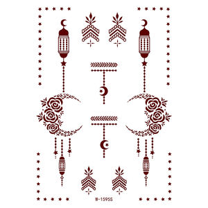 Tatuajes Temporales Impermeables para <span class=keywords><strong>Mujer</strong></span>, Diseños de Tatuajes Falsos para Mano Completa, Pegatinas de Henna - Product Image 5