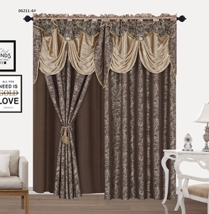 Rideaux en Jacquard vintage à ombrage, style <span class=keywords><strong>château</strong></span>, 84 pouces, pour salon, de luxe - Product Image 1
