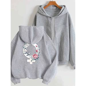 Sweat-shirt à capuche personnalisé et élégant pour femme, en tricot, avec imprimé fruits de printemps, fermeture éclair intégrale sur le devant - Product Image 5