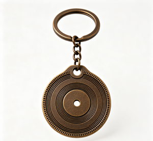 Llavero Redondo de Metal Bronce Vintage Estilo Moneda con Colgante Grabado para Bolso - Product Image 1