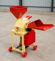 Broyeur de paille et coupe-fourrage mobile multifonction 2-en-1, mini-broyeur d'aliments secs et humides, nouveau 220V 500kg/h pour la ferme