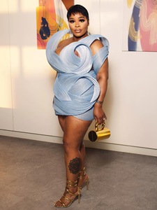 <span class=keywords><strong>Robe</strong></span> de réception de mariage Aso Ebi <span class=keywords><strong>bleu</strong></span> ciel, mini-<span class=keywords><strong>robe</strong></span> d'anniversaire avec drapage et fronces, <span class=keywords><strong>robe</strong></span> de soirée d'été, <span class=keywords><strong>robe</strong></span> de bal de promo - Product Image 3