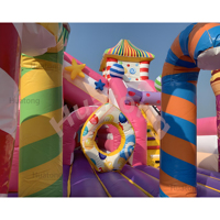 Château gonflable Huatong avec toboggan, aire de jeux gonflable combinée, château de saut rose bonbon pour enfants