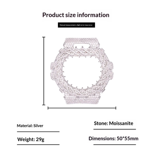 VVS Moissanite Iced Out Silver <strong>Watch</strong> Case Bezel Compatible with <strong>Casios</strong> <strong>G-Shocks</strong> DW6900 Luxury Diamond <strong>Watch</strong> Parts Wholesale - Product Image 2