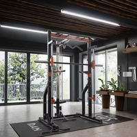 Máquina de ejercicio pull-up de pórtico de medio marco para gimnasio en casa, estante de sentadillas, entrenador integrado multifuncional, máquina Smith para piernas de pecho