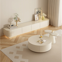 Mueble de TV Moderno y de Diseño Sencillo para Sala de Estar, Apto para Apartamentos Pequeños, con Almacenamiento Integrado y Estantes para TV