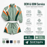 Chaqueta Impermeable de Cuello Alto con Cremallera, Tallas Grandes, y Pantalones Cortos con Cordón Elástico, Color Sólido, Tejido Transpirable y Ligero, Diseño 2 en 1