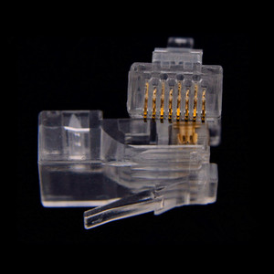 ตัวเชื่อมต่อเครือข่าย Rj45 Cat6 8p8c ปลั๊กอีเธอร์เน็ตโลหะผสมทองแดงเคลือบทองสำหรับเครือข่ายคอมพิวเตอร์ - Product Image 1