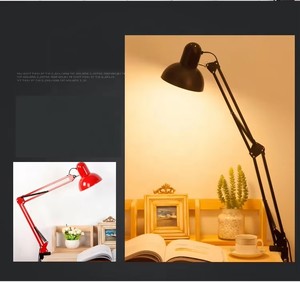 Manicure Table Lamp Nail Desk Night Light Fixture With Clamp <b>Computer</b> Office <b>Accessories</b> Vintage LED Folding Book Read Writing - Product Image 2