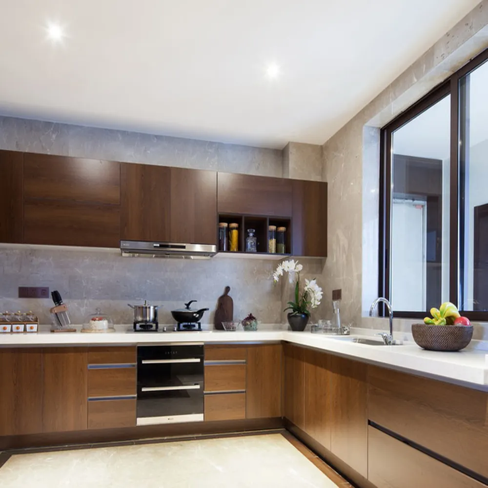 Modern modüler melamin özelleştirilmiş mutfak mobilyası mutfak dolabı seti
