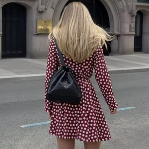 Vestido de Mujer a la Moda, Estilo Urbano, con Mangas Largas y Cuello Redondo, Largo hasta la Rodilla, Corte Holgado, Ecológico, Cómodo - Product Image 5