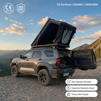 Tente de toit rigide Zentopia pour SUV, charnière arrière, aluminium, 12 cm de profondeur, 57 kg, ouverture rapide hydraulique, 2 personnes, pour 4x4, camping, overlanding, OEM
