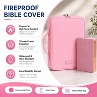 Housse de Bible personnalisée OEM ignifuge et étanche, boîte de rangement isolante thermiquement avec poignée et fermeture éclair, sac de rangement spécial