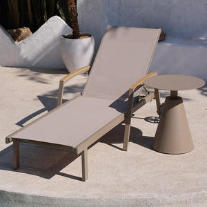 Chaise longue d'extérieur moderne en aluminium, résistante à l'eau et au soleil, avec dossier réglable, conçue sur mesure pour hôtel de plage et patio - Product Image 4