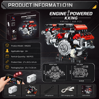 Juego de Bloques de Construcción de Motor 488.V8, Plástico ABS, Modelo Eléctrico MOC, Juguetes para Niños de 5 a 7 Años, Regalo Unisex, Personalizable, Decoración para el Hogar