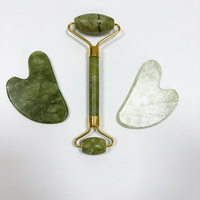 مدلك الوجه عالي الجودة روز كوارتز Gua Sha طقم بكرة اليشم الوردي مع صندوق بكرة تغليف الرقبة قابلة للتخصيص