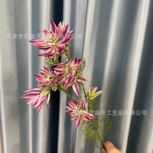 Bouquet de fleurs artificielles en soie, haute simulation, pour mariage et décoration intérieure, violet foncé, vert herbe, rose, réutilisable - Product Image 4