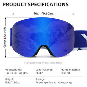 Lunettes de <span class=keywords><strong>ski</strong></span> pour enfants avec fermeture magnétique, lentille anti-buée double couche, lunettes de protection pour le snowboard, pour les sports d'hiver - Product Image 4