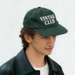 Casquette Snapback Homme Vintage Verte de Haute Qualité à 6 Panneaux Non Structurée avec Bord Plat et Logo Brodé Personnalisé - Product Image 2