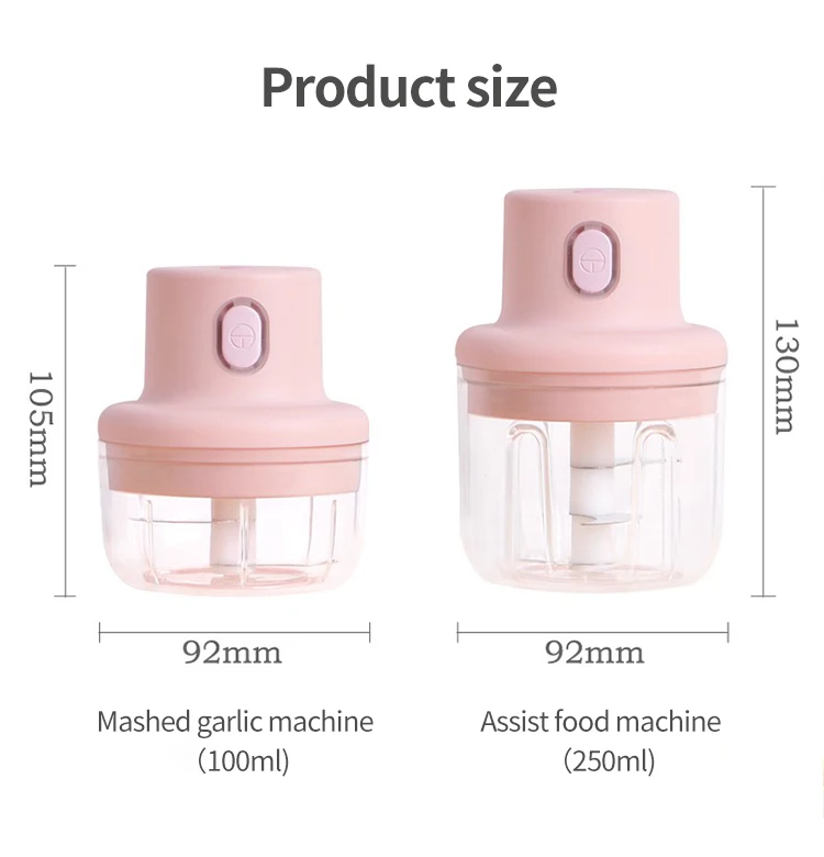 Hot Sale Amazon 100ml/250ml Pink Electric Usb Mini Meat Grinder Fruit Vegetable Nuts Garlic Food Chopper