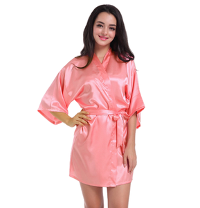 Nouvelles Robes de Chambre en Soie de Luxe 2026 pour Femmes, Pyjamas Sexy, Lingerie et Tenues de Bain, Longueur Genou, Spa, Solides, en Polyester, Vêtements d'Intérieur - Product Image 4