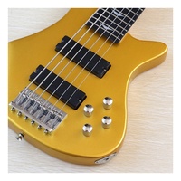 JELO Guitare basse électrique 6 cordes de performance professionnelle Champagne Gold Gloss Finish Bright Maple Back/Side for Advanced
