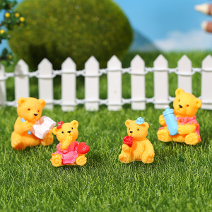 Miniature Teddy <b>Bear</b> Figurines Resin Garden Ornaments Indoor Outdoor Decor <b>Cute</b> Animal Shape Painted Craft - Product Image 2