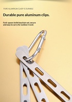 Nouvel ensemble de couverts de camping et de pique-nique en acier inoxydable 430, comprenant couteau, fourchette, cuillère, baguettes, écologique, minimaliste pour l'extérieur