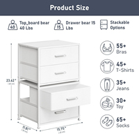 Tiroirs de rangement empilables pour organisateurs de placards, commode à 4 tiroirs en tissu, tiroirs de rangement pour placards, glissières de tiroir