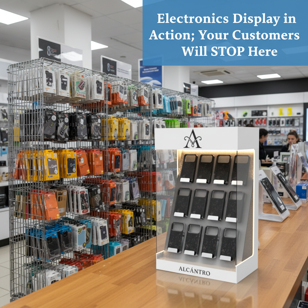 Apache Custom LED Lighted Acrylic Counter Phone Case Display Cabinet for Accessories Retail — view 2