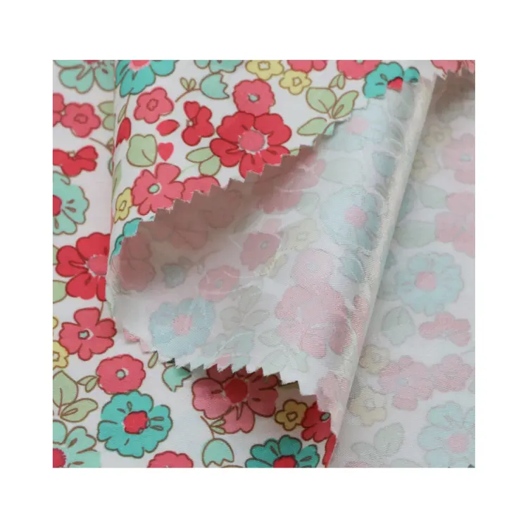 Tissu en satin soyeux extensible comme le polyester Satin de soie imprimé sur mesure pour robes à motifs floraux