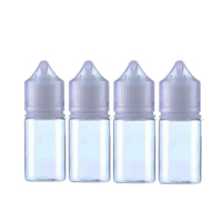 Vente en gros de liquides pour e-liquides en flacon cylindrique PET V3 avec bouchon sécurité enfant et inviolable, flacon compte-gouttes de 10 ml avec impression sérigraphiée