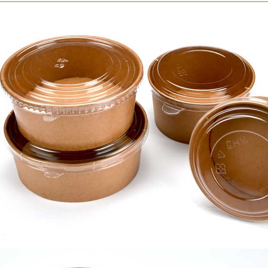 Hot Selling High Quality Food Grade Brown Kraft Paper Salad Soup Bowl Cups Paper Plate & Bowl