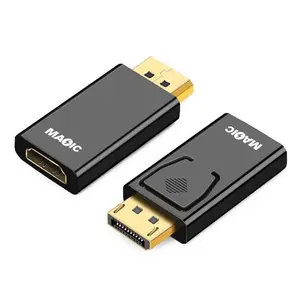 Prêt à Expédier Couleur Noire Mâle à Femelle Displayport Vers HDMI Adaptateur 1080P DP vers HDMI Convertisseur