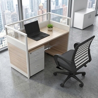 Office Cubicle Workstation Work Computer Desk Modern Wooden Employee Seat Partition Station Table Furniture Set with Storage