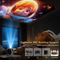 Projecteur intelligent portable avec éclairage ambiant, design spécial, vidéo FHD 1080P