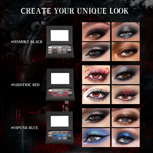 Custom OEM <strong>Eyeshadow</strong> Palette Blue <strong>Pink</strong> Multi-color Shimmer Finish Private Label for Halloween Party Makeup - Product Image 3